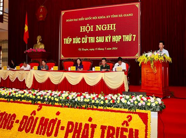 Đoàn ĐBQH tỉnh Hà Giang tiếp xúc cử tri sau Kỳ họp thứ 7, Quốc hội Khoá XV tại huyện Vị Xuyên
